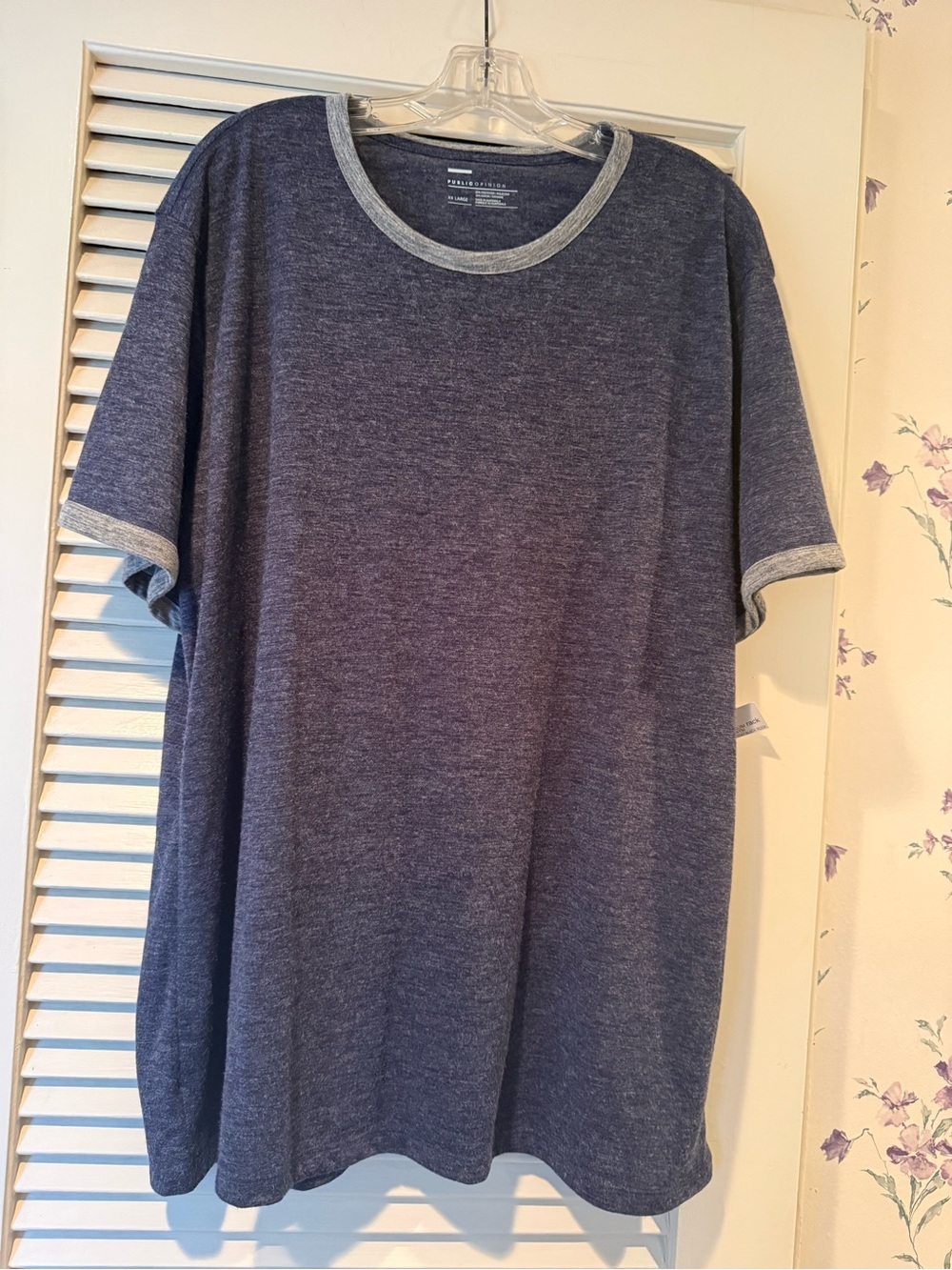 NWT Public Opinion Navy & Heather Short Sleeve Crewneck T-Shirt in XXL